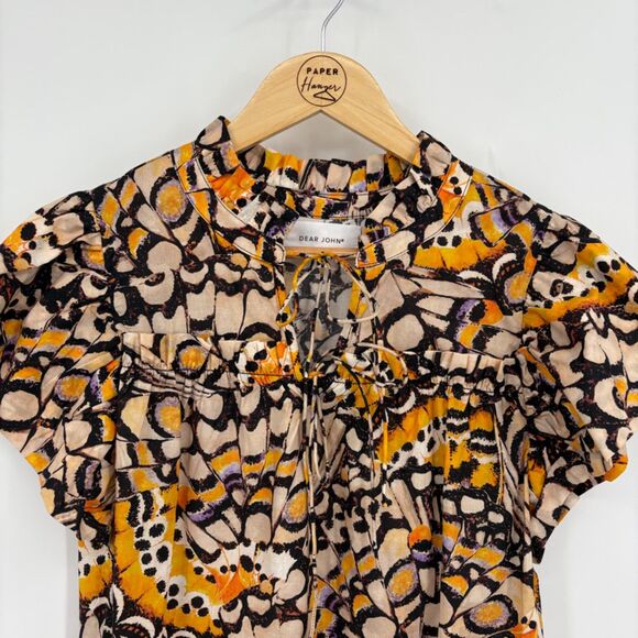 Dear John Stephany Top in Printed Lady Yellow Women’s‎ Size Small, Boho Nature - Picture 3 of 9